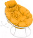 Кресло садовое M-Group Папасан пружинка мини / 12080111 (белый/желтая подушка) - 