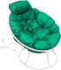 Кресло садовое M-Group Папасан пружинка мини / 12080104 (белый/зеленая подушка) - 