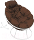 Кресло садовое M-Group Папасан пружинка мини / 12080105 (белый/коричневая подушка) - 