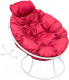 Кресло садовое M-Group Папасан пружинка мини / 12080106 (белый/красная подушка) - 