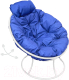 Кресло садовое M-Group Папасан пружинка мини / 12080110 (белый/синяя подушка) - 