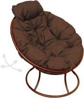Кресло садовое M-Group Папасан пружинка мини / 12080205 (коричневый/коричневая подушка) - 