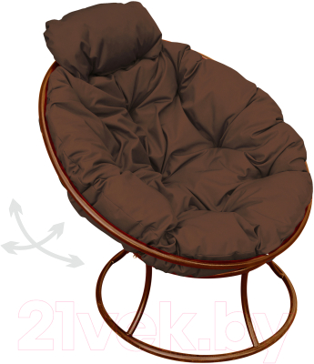 Кресло садовое M-Group Папасан пружинка мини / 12080205 (коричневый/коричневая подушка)