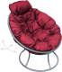 Кресло садовое M-Group Папасан пружинка мини / 12080302 (серый/бордовая подушка) - 