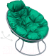 Кресло садовое M-Group Папасан пружинка мини / 12080304 (серый/зеленая подушка) - 