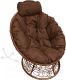 Кресло садовое M-Group Папасан пружинка мини / 12090205 (коричневый ротанг/коричневая подушка) - 