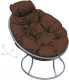 Кресло садовое M-Group Папасан пружинка мини / 12080305 (серый/коричневая подушка) - 