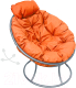 Кресло садовое M-Group Папасан пружинка мини / 12080307 (серый/оранжевая подушка) - 