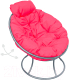 Кресло садовое M-Group Папасан пружинка мини / 12080308 (серый/розовая подушка) - 
