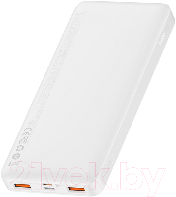 Портативное зарядное устройство Baseus Bipow 10000mAh с кабелем USB to Micro / PPBD050502 (белый)