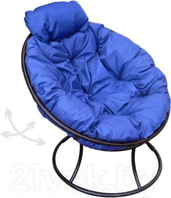 Кресло садовое M-Group Папасан пружинка мини / 12080410 (черный/синяя подушка)