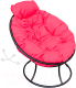 Кресло садовое M-Group Папасан пружинка мини / 12080408 (черный/розовая подушка) - 