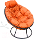 Кресло садовое M-Group Папасан пружинка мини / 12080407 (черный/оранжевая подушка) - 