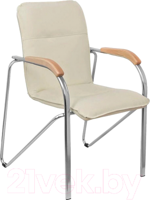 Кресло офисное King Style Самба КС 1 / PMK 000.457 (пегассо крем/локти дерево светлое)