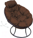 Кресло садовое M-Group Папасан пружинка мини / 12080405 (черный/коричневая подушка) - 