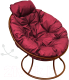 Кресло садовое M-Group Папасан пружинка мини / 12080202 (коричневый/бордовая подушка) - 