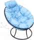 Кресло садовое M-Group Папасан пружинка мини / 12080403 (черный/голубая подушка) - 