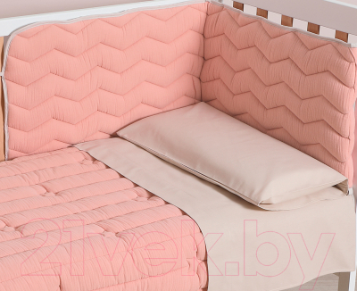 Комплект постельный для малышей Micuna Mousse 70x140 / TX-1732 (розовый)