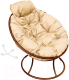 Кресло садовое M-Group Папасан пружинка мини / 12080201 (коричневый/бежевая подушка) - 