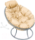 Кресло садовое M-Group Папасан пружинка мини / 12080301 (серый/бежевая подушка) - 