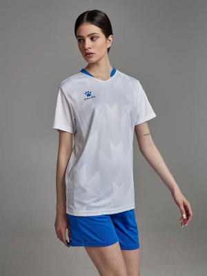 Футбольная форма Kelme Short-Sleeved Football Suit / 8251ZB1003-100 (XS, белый/синий)