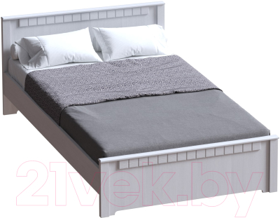 Двуспальная кровать Мебельград Прованс с ортопедическим основанием 160x200 (бодега белая/платина премиум)