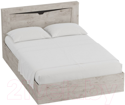 Двуспальная кровать Мебельград Соренто с подъемным ортопедическим основанием 160x200 (дуб стирлинг/кофе структурный матовый)