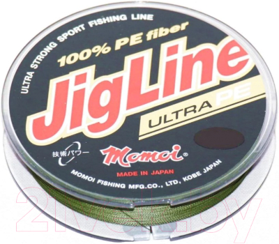 Леска плетеная Momoi JigLine Ultra PE 0.10мм / 402587 (100м, хаки)