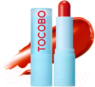 Бальзам для губ Tocobo Glass Tinted Lip Balm Увлажняющий оттеночный 013 Tangerine Red (3.5г)