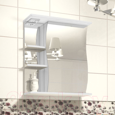 Шкаф с зеркалом для ванной Style Line Волна 500 (без подсветки)