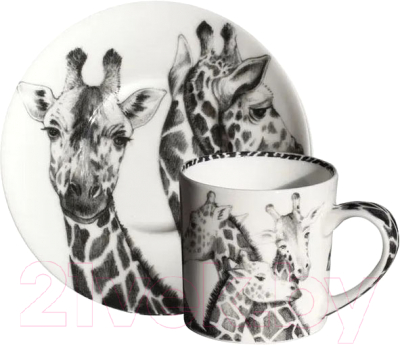 Чашка с блюдцем Taitu Wild Spirit Giraffe 12-1-91-B