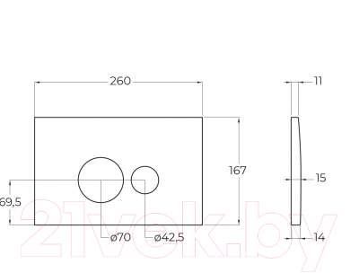 Изображение товара Кнопка для инсталляции BelBagno BB080CR.MAT