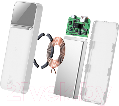 Портативное зарядное устройство Baseus Magnetic 10000mAh с кабелем USB to Type-C PPCX010202 (белый)