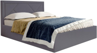 Двуспальная кровать Мебельград Сиеста с ортопедическим основанием 160x200 (альба темно-серый) - 