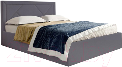 Двуспальная кровать Мебельград Сиеста с ортопедическим основанием 160x200 (альба темно-серый)
