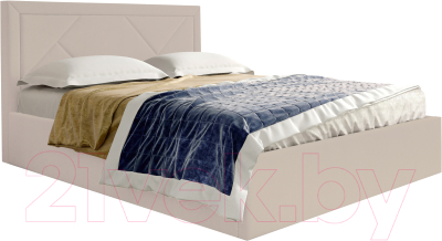 Полуторная кровать Мебельград Сиеста с подъемным ортопедическим основанием 140x200 (альба бежевый)