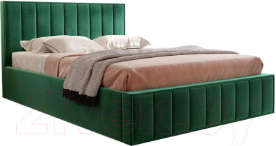 Полуторная кровать Мебельград Вена с подъемным ортопедическим основанием 140x200 (мора зеленый)