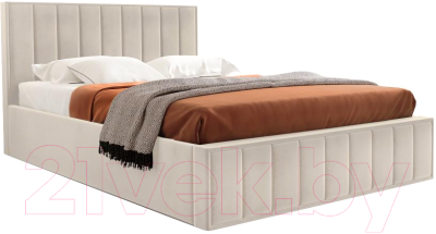Двуспальная кровать Мебельград Вена с ортопедическим основанием 160x200 (мора бежевый)