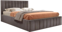 Двуспальная кровать Мебельград Вена с ортопедическим основанием 160x200 (мора темно-коричневый) - 