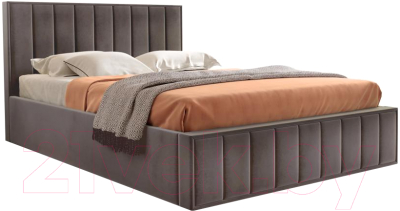 Двуспальная кровать Мебельград Вена с ортопедическим основанием 160x200 (мора темно-коричневый)