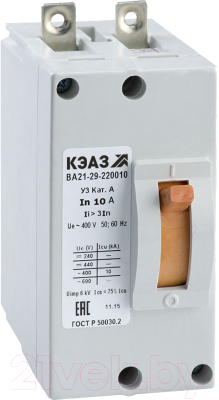 Выключатель автоматический КЭАЗ ВА21-29-220010-0.6А-3Iн-400AC-У3 / 101363