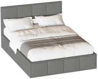 Двуспальная кровать Мебельград Октавия с ортопедическим основанием 160x200 (лана серый) - 