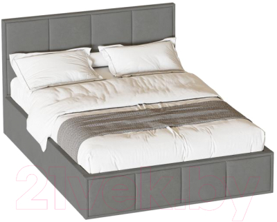 Двуспальная кровать Мебельград Октавия с ортопедическим основанием 160x200 (лана серый)