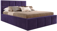 Двуспальная кровать Мебельград Октавия с ортопедическим основанием 160x200 (мора фиолетовый) - 
