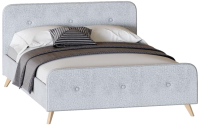 Полуторная кровать Мебельград Сиерра с ортопедическим основанием 120x200 (аура серый) - 