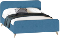 Двуспальная кровать Мебельград Сиерра с ортопедическим основанием 160x200 (аура голубой) - 