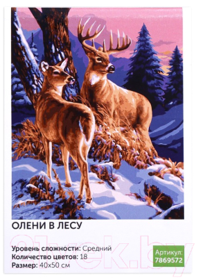 Картина по номерам Школа талантов Олени в лесу / 7869572