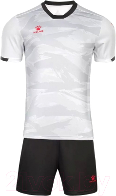 Футбольная форма Kelme Short Sleeve Football Suit / 8151ZB1003-100 (3XL, белый/черный)
