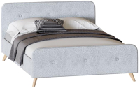 Полуторная кровать Мебельград Сиерра с подъемным ортопедическим основанием 120x200 (аура серый) - 