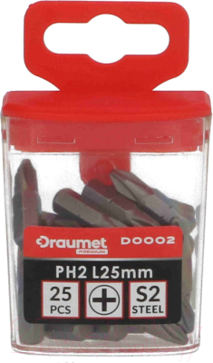 Набор бит Draumet Premium PH2 25мм / D0002 (25шт)